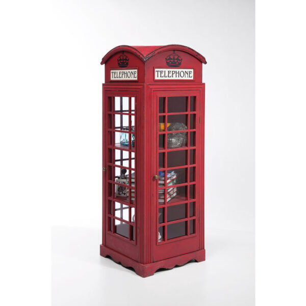 Kare Cabinet London Telephone on muljetavaldava kujundusega silmatorkav klaaskapp