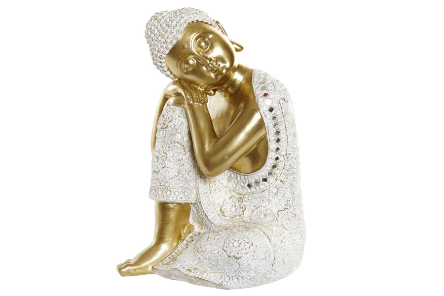 Buddha GOLD WHITE kuju suurendab ruumis positiivset energiat