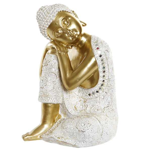 Buddha GOLD WHITE kuju suurendab ruumis positiivset energiat