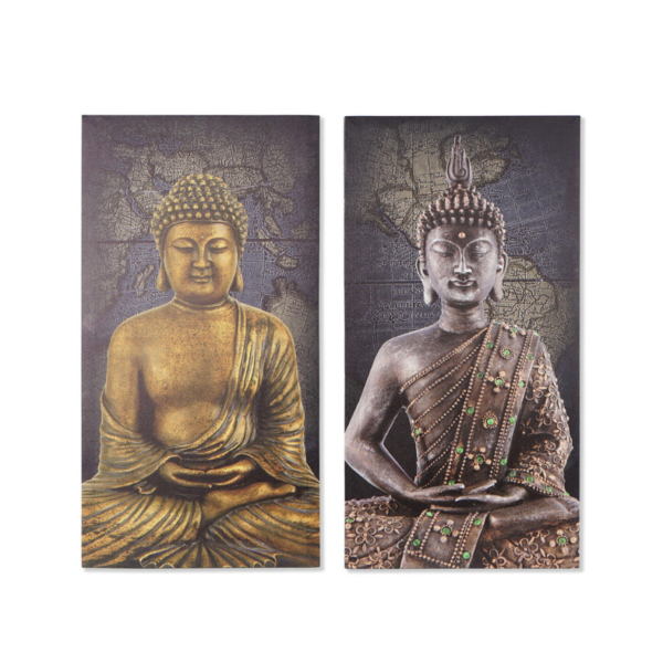 Kahest pildist koosnev seinapiltide komplekt Buddha Shine.