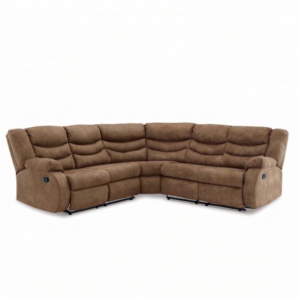 Pruun Ashley Partymate recliner nurgadiivan eestvaates