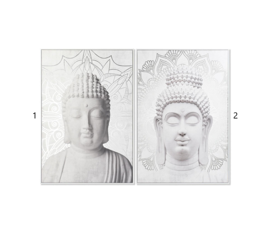 Seinapilt Buddha White on dekoratiivne aksessuaar.