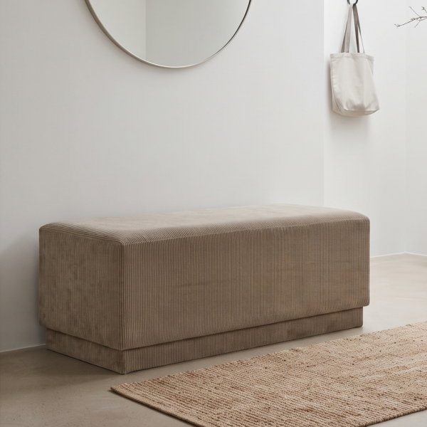 Pruun velvetkangaga polsterdatud modernne esikupink Pink Velvet Brown