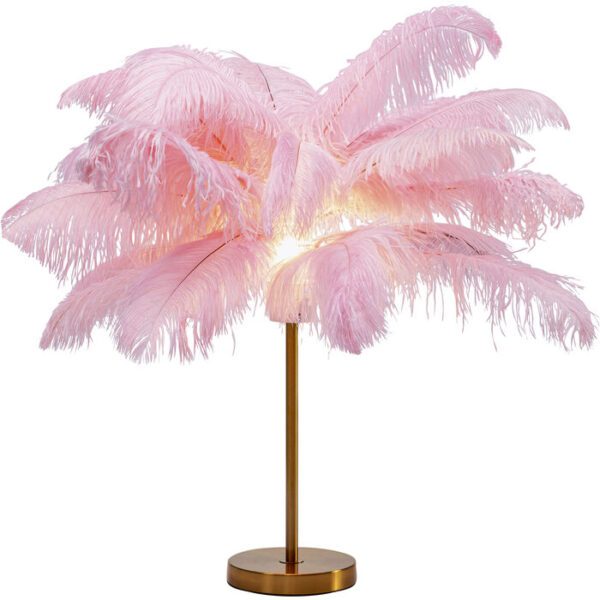 Glamuurne Kare Design lauavalgusti Feather Palm Pink.