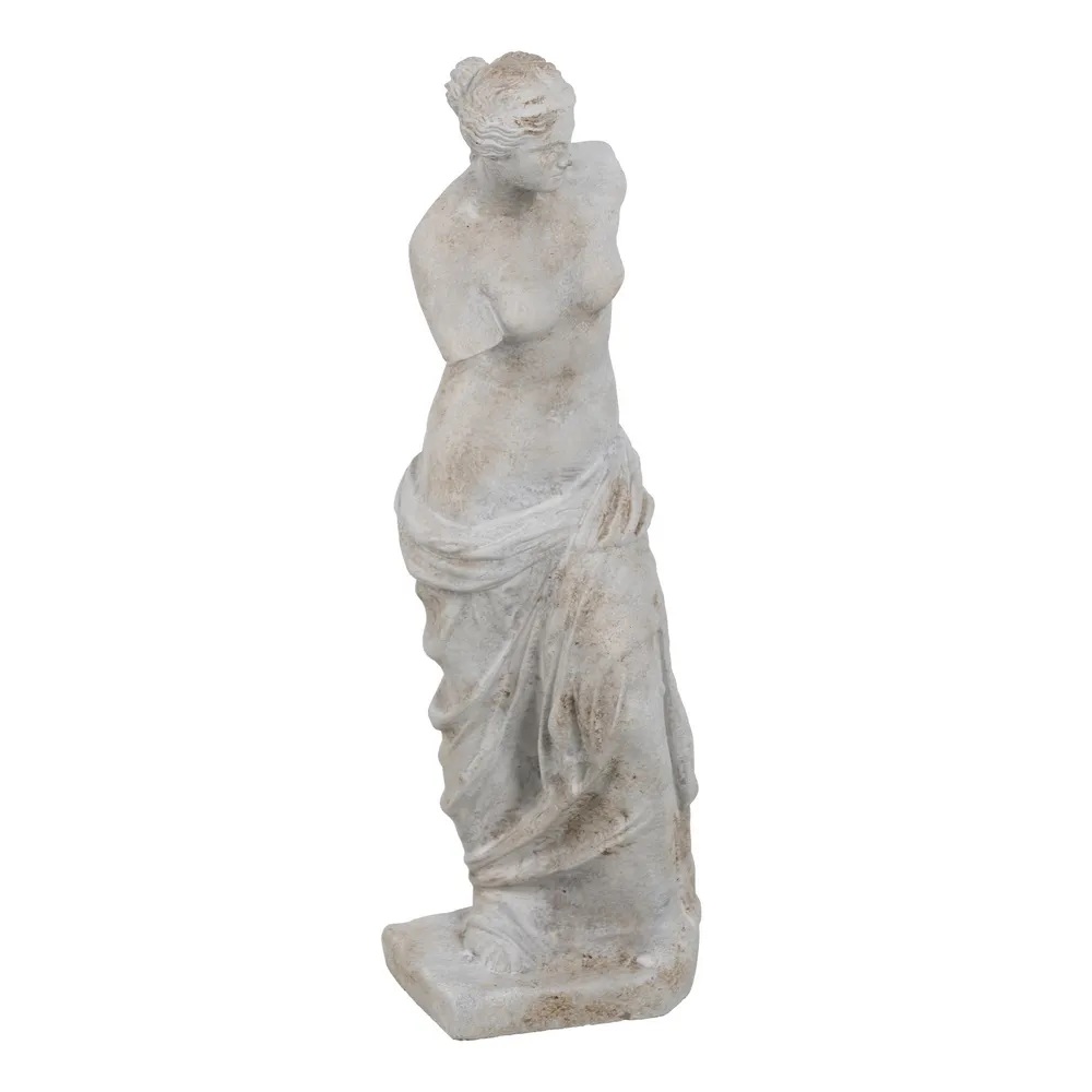 Antiikstiilis skulptuur Venus de Milo hallikasvalge kuju valgel taustal